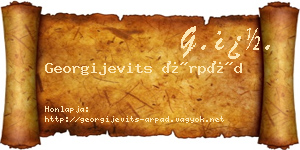 Georgijevits Árpád névjegykártya